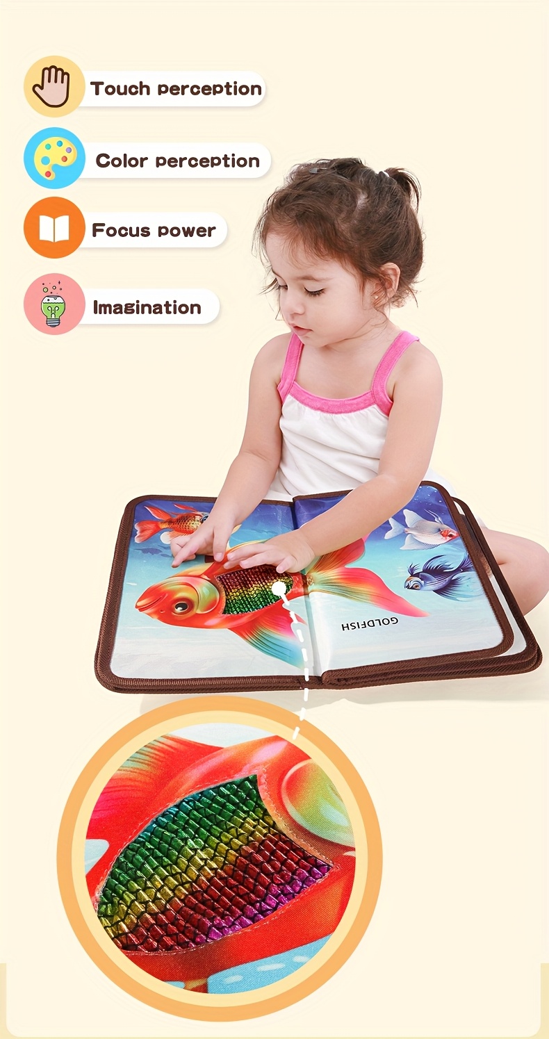 Early Development & Activity Toys For Babies, Tactile Perception, Early Education Cloth Book, Newborn Baby Gift Set, Halloween Gifts, Christmas Gifts, Soft Touch Picture Book, Baby Toys
