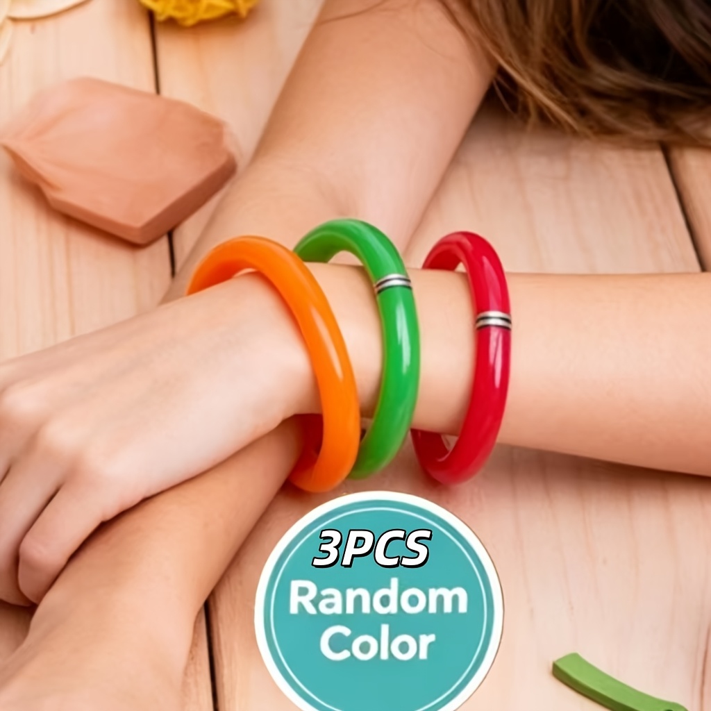 TEMU 3pcs Stylos Bracelet Couleur Bonbon Mignons, Noyau Bleu, Décoration de Papeterie Parfaite pour Femmes, Couleurs Aléatoires