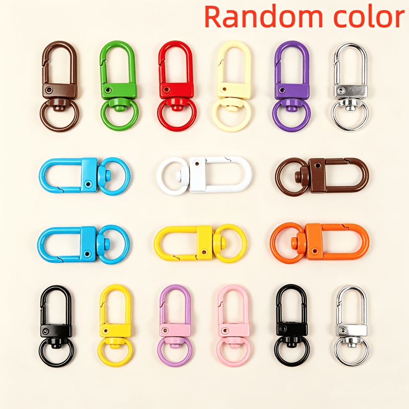 TEMU 68pcs Colorful Swivel Spring Hooks Snap Fasteners Keychain Connectors For Diy Backpack Charms And Craft Making Accessories, Colors Random