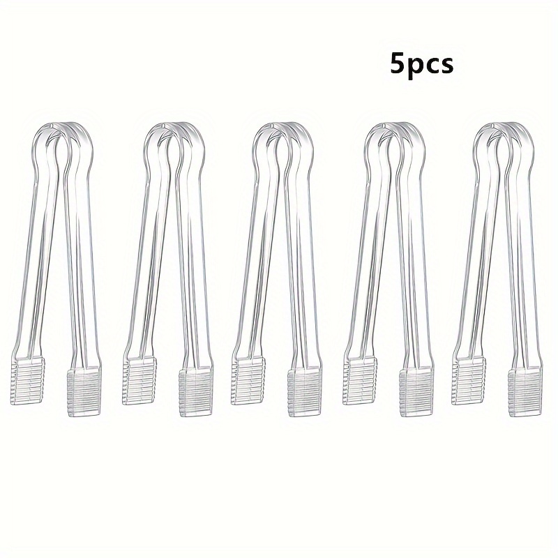 3/5pcs Plastic Serving Tongs, 6.3 Inch Mini Clear Plastic Tongs For Appetizers, Serving Food, Ice Cube, Tea, Bbq, Candy