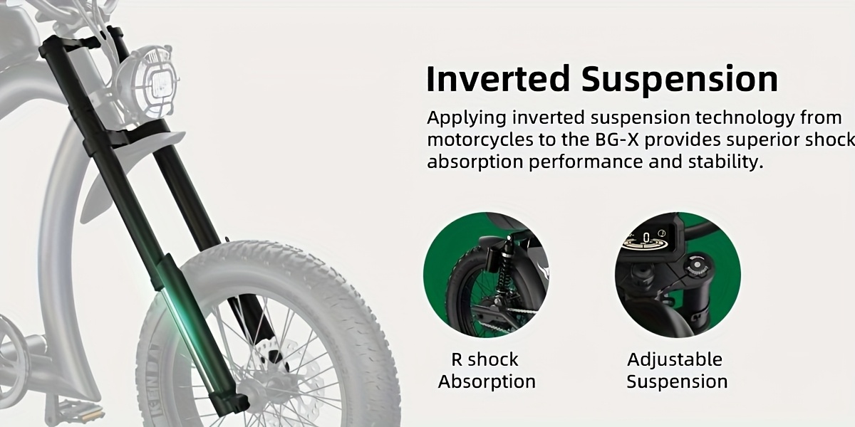 bg x electric bike brushless motor 48v 31 5ah high capacity up to 40 miles dual suspension electric bike ebike front rear turn   Product details 5