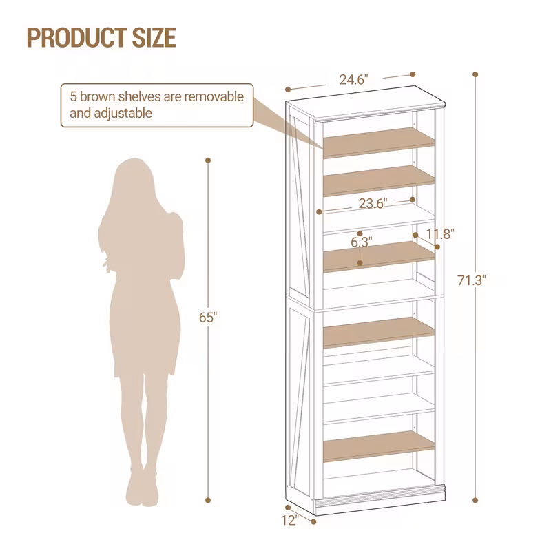 large capacity 27 30 pair shoe cabinet heavy duty white freestanding shoe with adjustable shelves dividers space saving tall shoe rack for entryway living room bedroom easy assembly sturdy chipboard 181 4