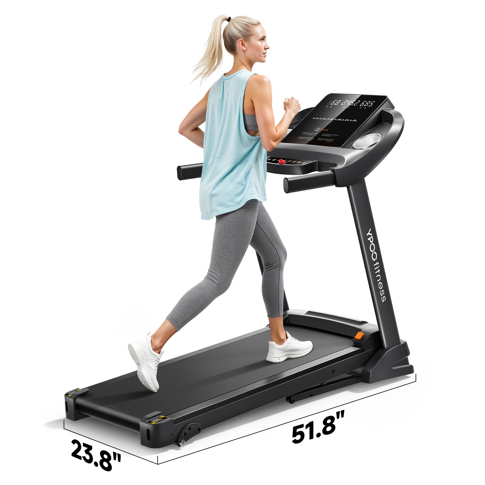 TEMU Treadmills For Home Use, Walking Pad Treadmill With Incline, Auto Foldable Treadmill For Home, 8.0 Mph Running Treadmill With Phone Enabled, 300 Lbs User Capacity