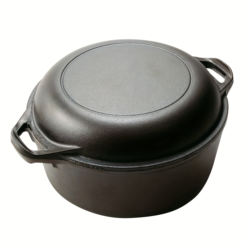 TEMU Cast Iron Saucepan & Steak Pan - , Smokeless Design For Stovetop, Gas, Induction, And Indoor/outdoor Use - Pancakes, , And More - Durable & Easy