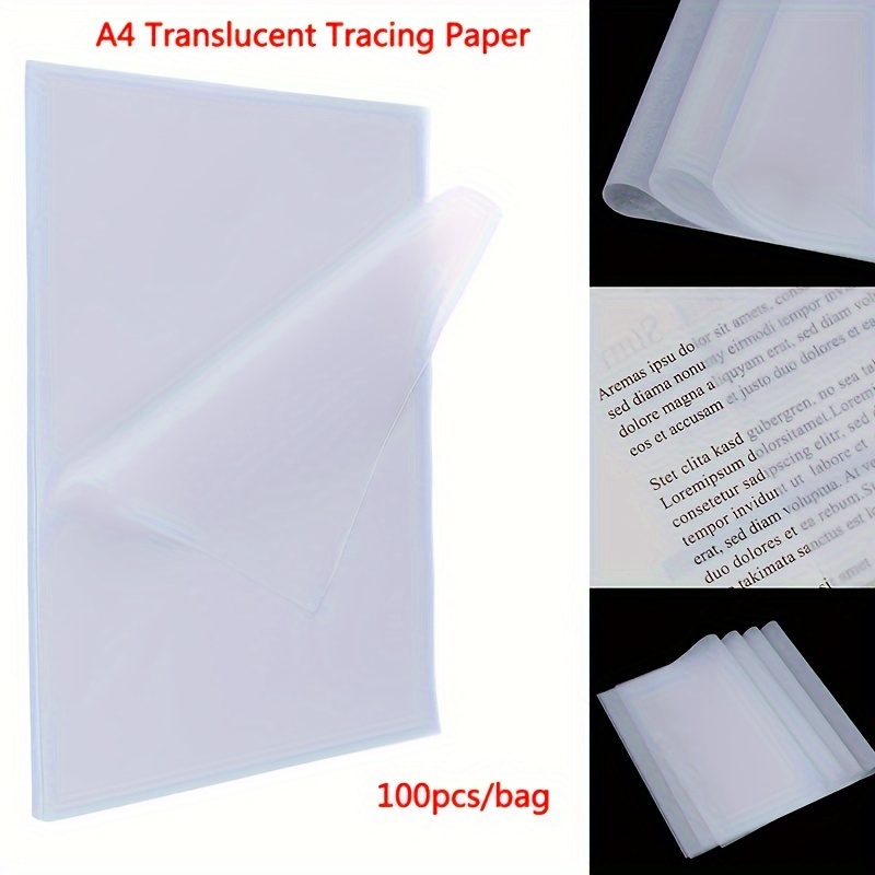 

A4 Translucent Tracing Paper, 100 Sheets - Durable, Smooth, And Easy Over