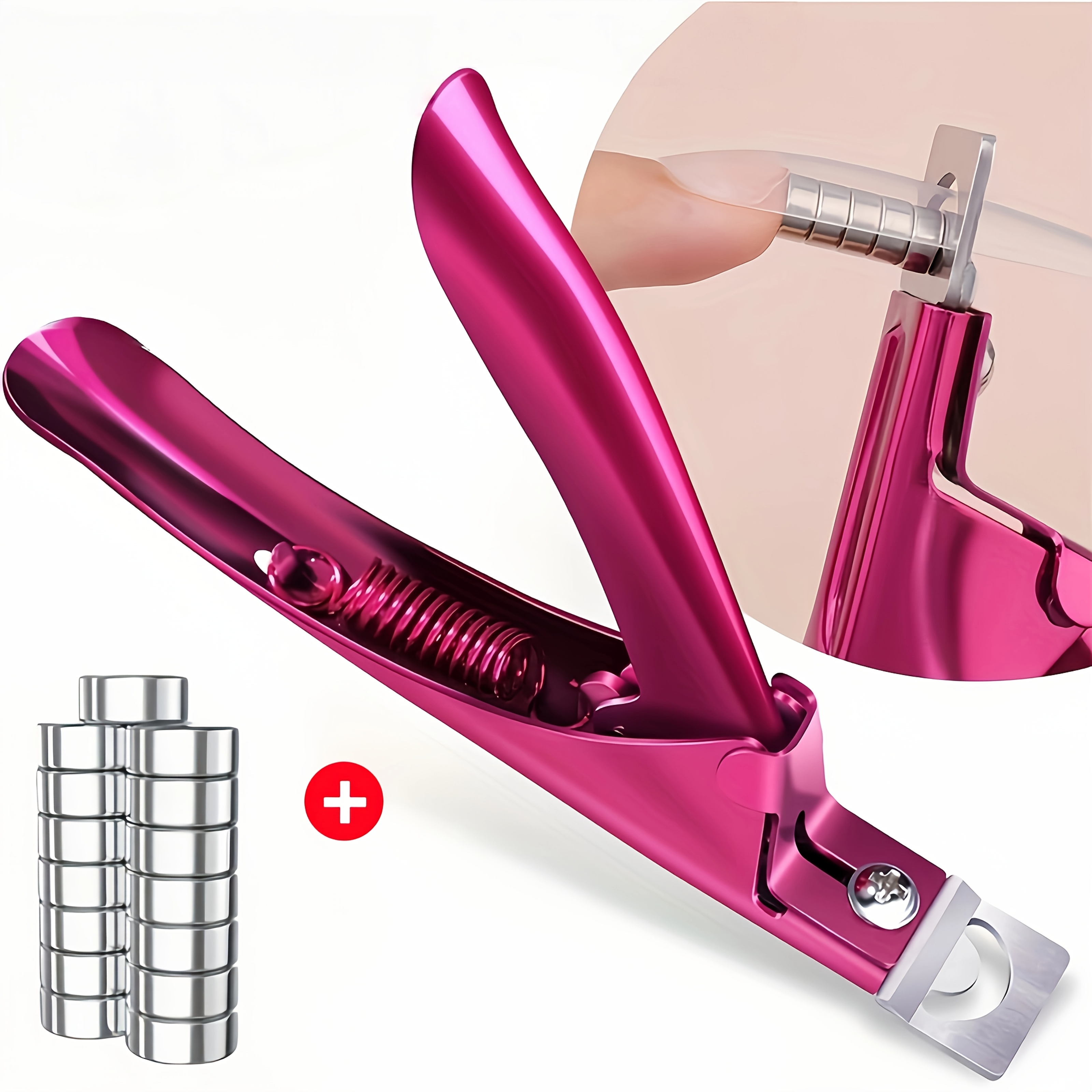 TEMU Adjustable Nail Clippers For Nail Salons, Stainless Steel Nail Clippers, French U-shaped Clippers, Nail Clippers With Magnets For Precise
