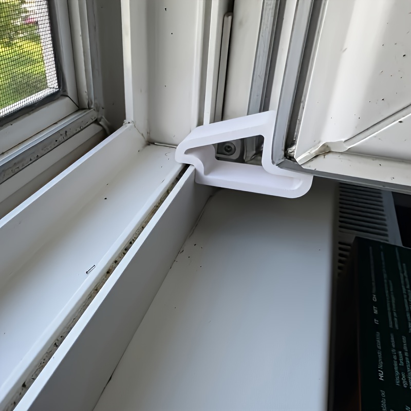 Window Stopper - Durable Plastic Door Stopper with Easy-Install Design, Prevents Sliding Down, Secure Window Hold for Home & Office, White, Window Stopper for Door, Door Stopper, Minimalist Design, Sturdy Construction