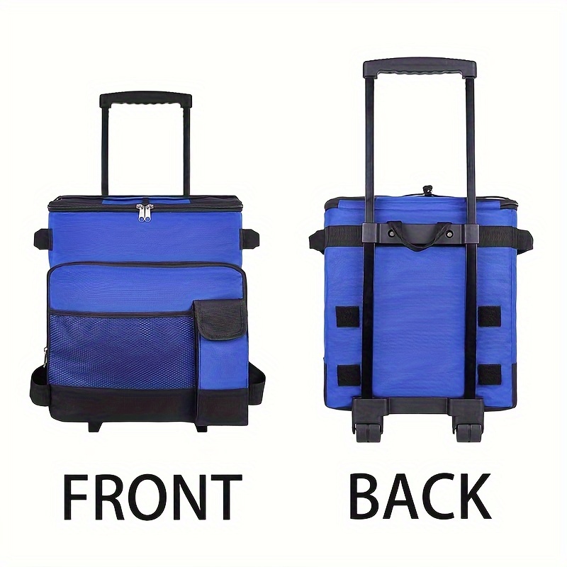 [Portable Rolling Cooler] Collapsible Rolling Cooler - Portable Leakproof Insulated Soft Cooler Bag With Wheels And Handle For Beach Camping Patio Travel Outdoor Ball Fields