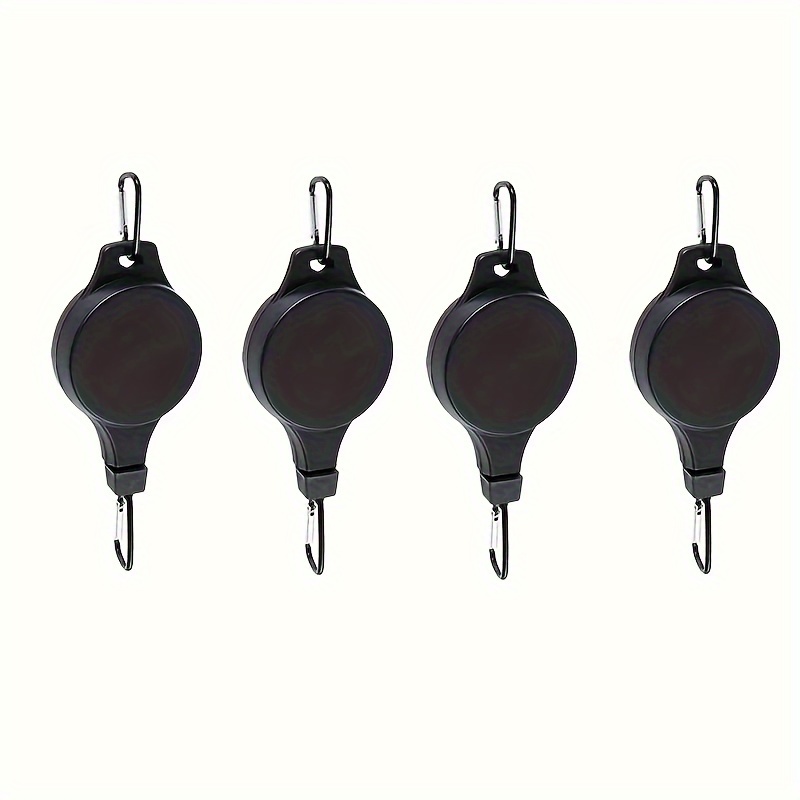 

4pcs Heavy Duty Retractable Plant Hanger Set - Smooth Pulley System For Adjustable Height Hanging, Ideal For Indoor Outdoor Plants, Garden Baskets, Pots, And Bird Feeders