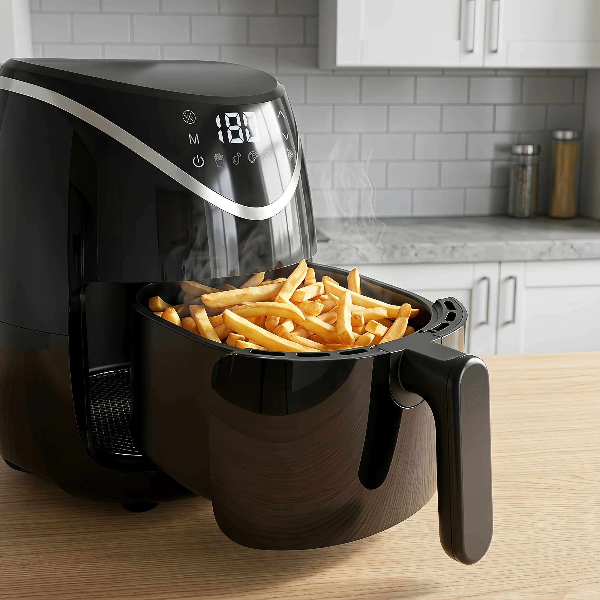TEMU friggitrice ad aria da 3,5L, funzione 6 in 1, grigliatura, cottura , arrostitura, disidratazione e frittura ad aria, accessori lavabili in