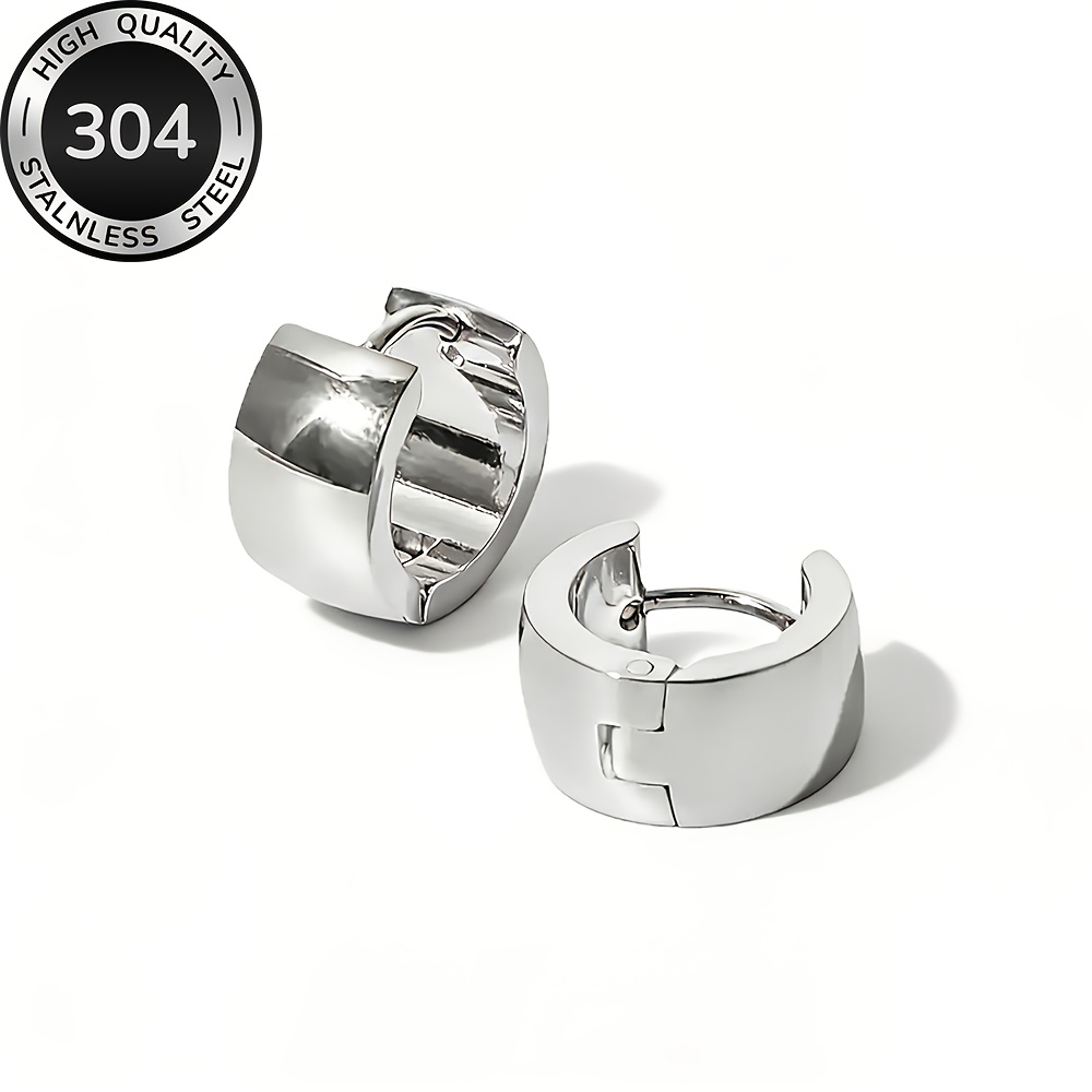 TEMU Pendientes de aro dorados hipoalergénicos de acero inoxidable de calidad, anti-decoloración, fáciles y elegantes, pendientes y joyería de moda