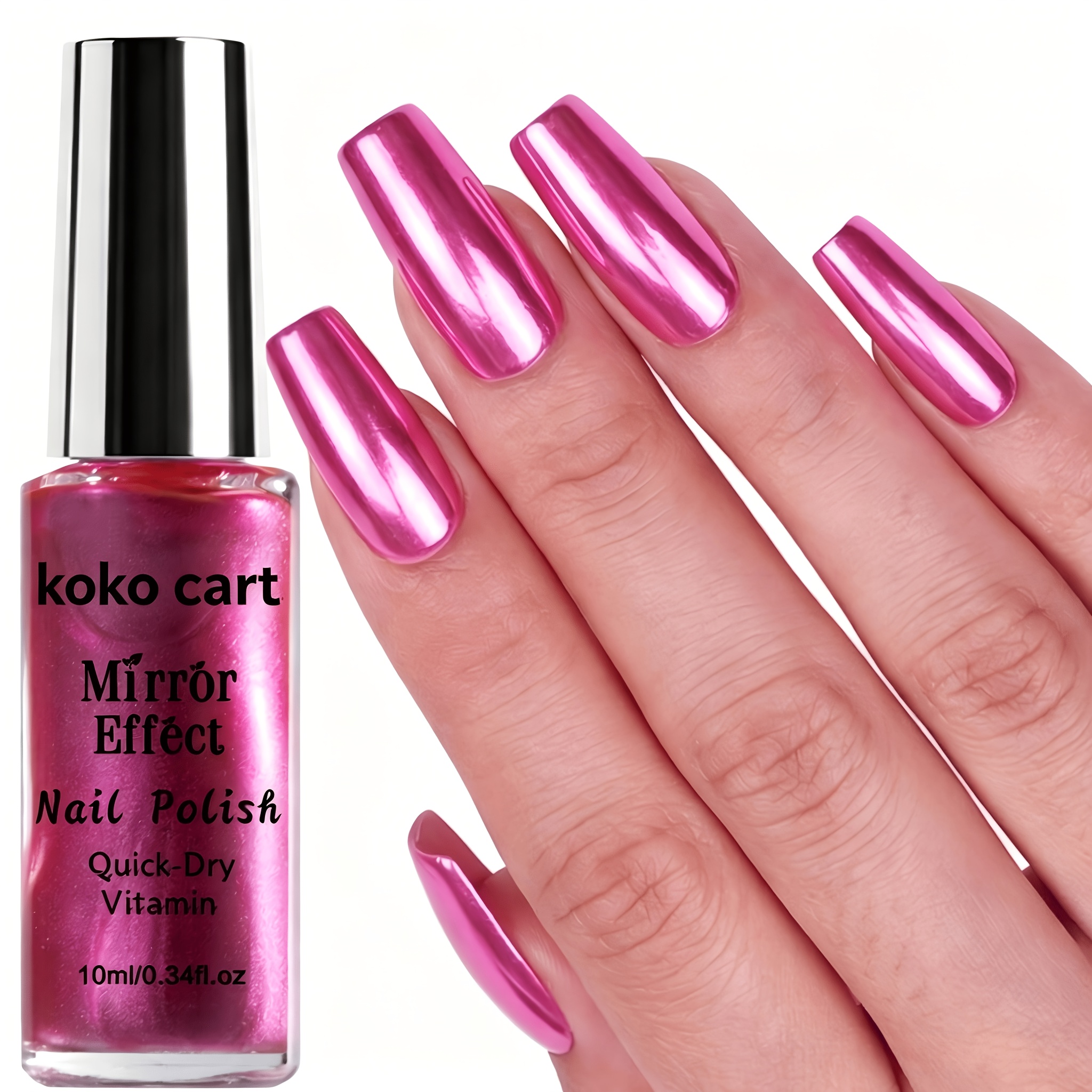 Image of Mirror Rose Pink Nail Polish Is Alcohol-free, Quick-drying, Smooth In Texture, Forms A Strong Film, Covers Nail , And Long-lasting Shine. Compact And Easy To Carry