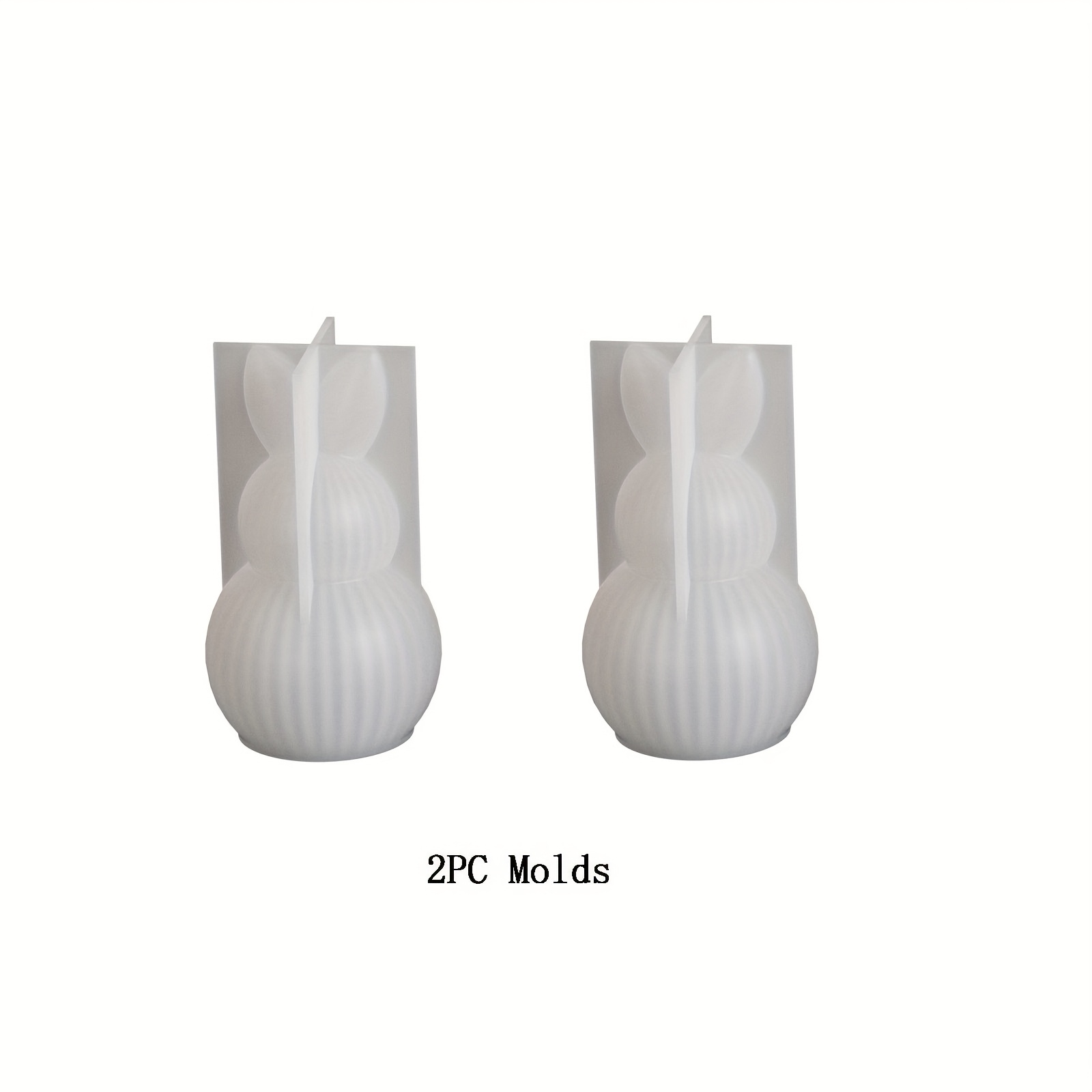 TEMU Resin Mold Striped Rabbit Ornament Epoxy Resin Dropper Silicone Mold Diy Easter Rabbit Candle Gypsum Clay Ornament Mold Desktop Ornament Gift