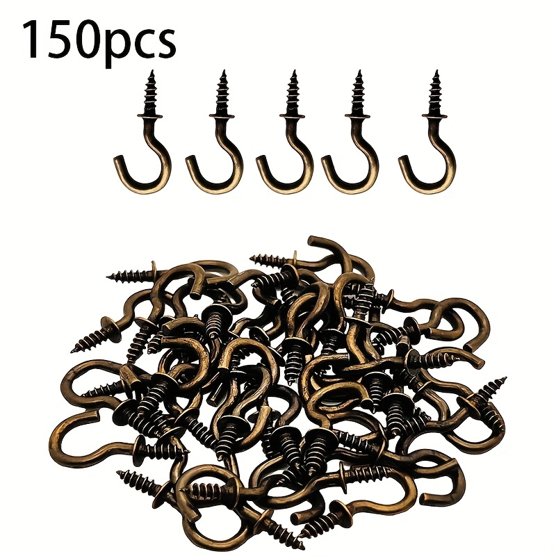 150pcs Screw-in Hooks Cup Hooks, Ceilinghooks, Utility Hooks