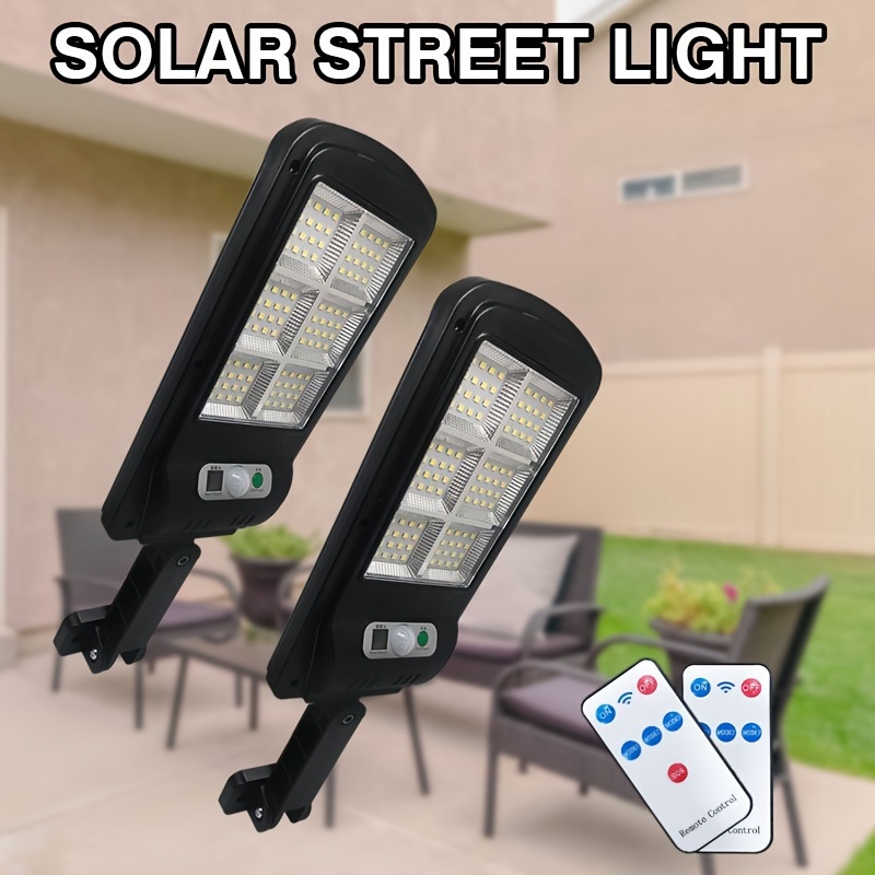 

Solar Street Light 2 Pieces, 3 Lighting Modes, Remote Control Solar Parking Lights, 96 Led, Outdoor Sports Solar Safety Lights At Night