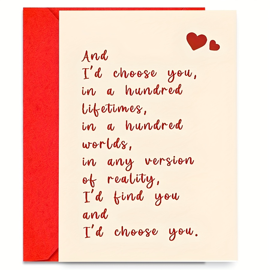 

Anniversary Card For Him Her, You Card For Boyfriend Girlfriend, Poem Valentines Day Card, Card, I Card, Small Business Supplies, Gift Cards.