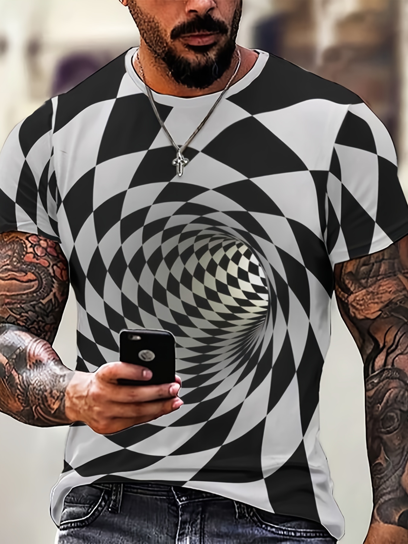 Men Illusion Shirts - Temu