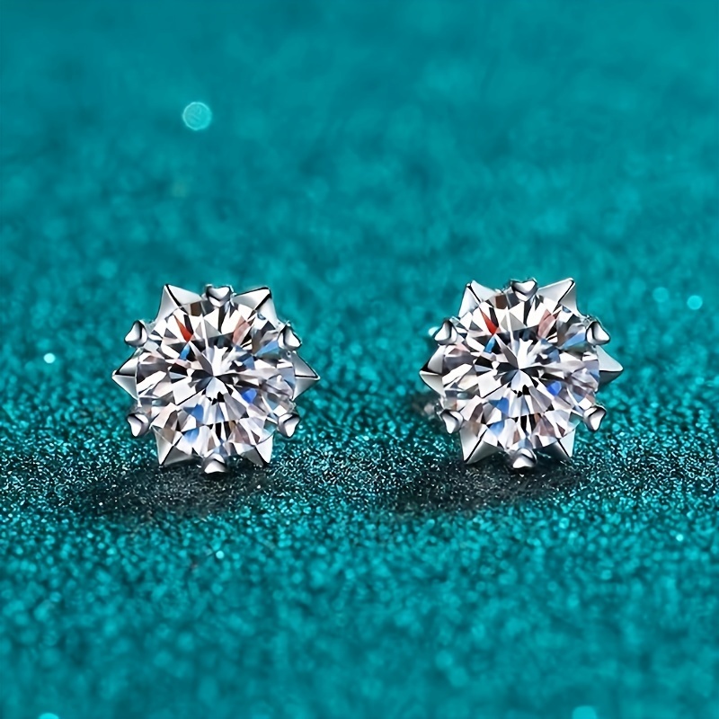 

2pcs Set Sparkling 2ct Moissanite Stud Earrings - Christmas & Valentine's Day, Design