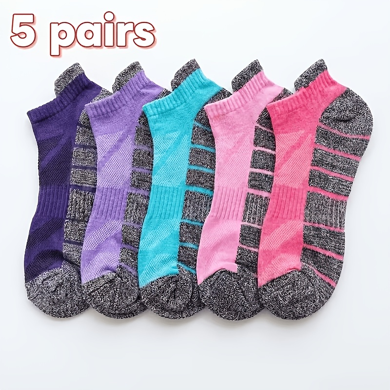 Image of 5-pack Unisex Mesh Breathable Sports Socks, Running Socks With Grip, Short Socks For Daily And Outdoor Wear, Suitable For Regular Fit Casual