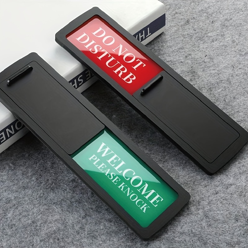 TEMU Sliding Self-adhesive Meeting Room Sign, Red/green Indicator Office Restroom Door Plate, No Drilling Required, Equipped With Red And Green
