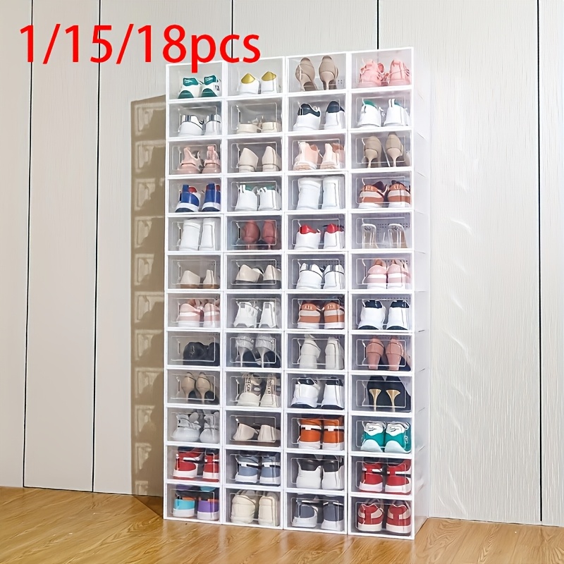 

Boîtes de Rangement Empilables pour Chaussures 5/14/19, Plastique Transparent, Organisateur de Chaussures de Sport Économiseur d'Espace, Convient pour , , , Conteneur Rectangulaire Multifonctionnel