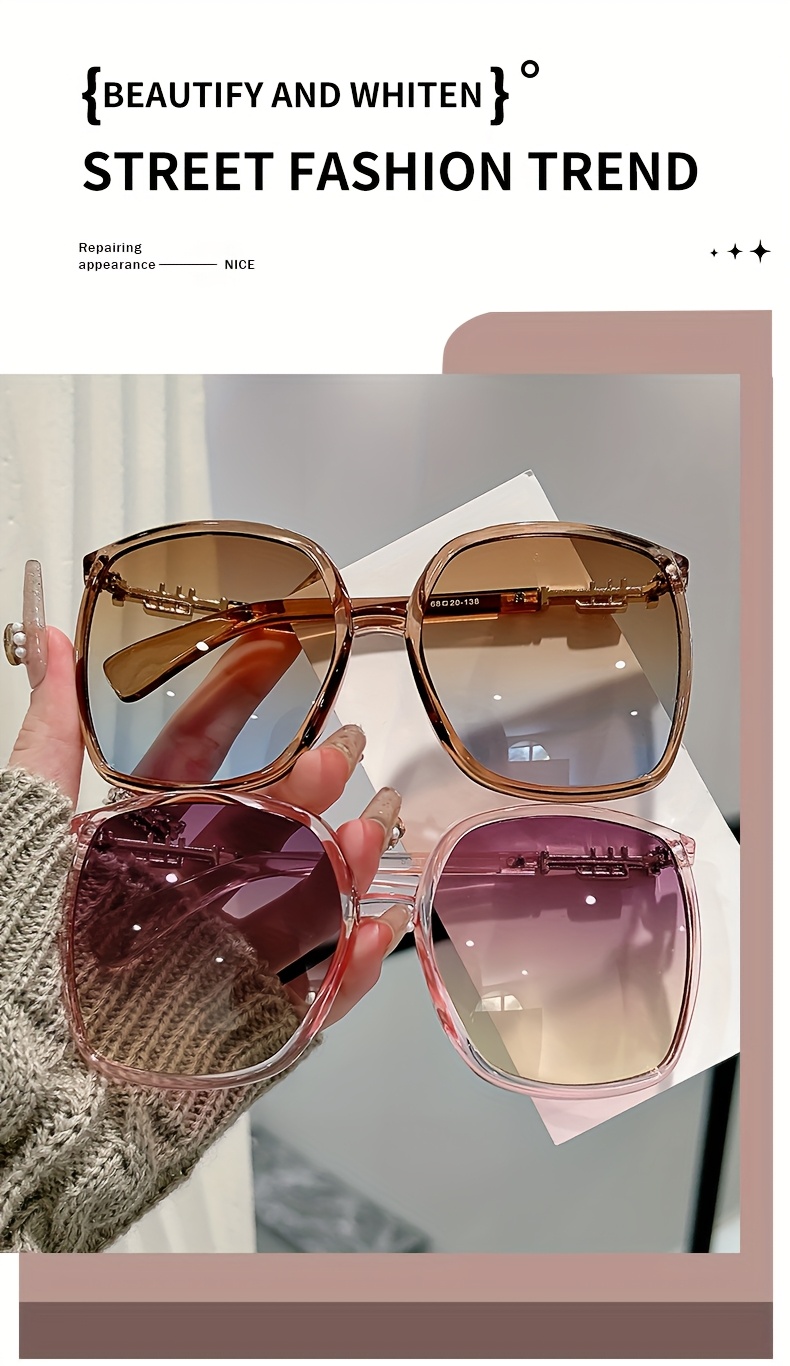 Gafas De Sol Cuadradas Retro Para Mujer Con Diseño Hueco Estiloso Y Gafas De Lujo Angulares Para Conducir