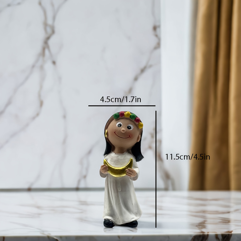 1pc ramadan statue elegant ramadan decor with floral headpieces eid al fitr decoration durable resin figurine for home office no electricity needed islamic religious gift for ramadan eid celebrations festive ornament Product details 2