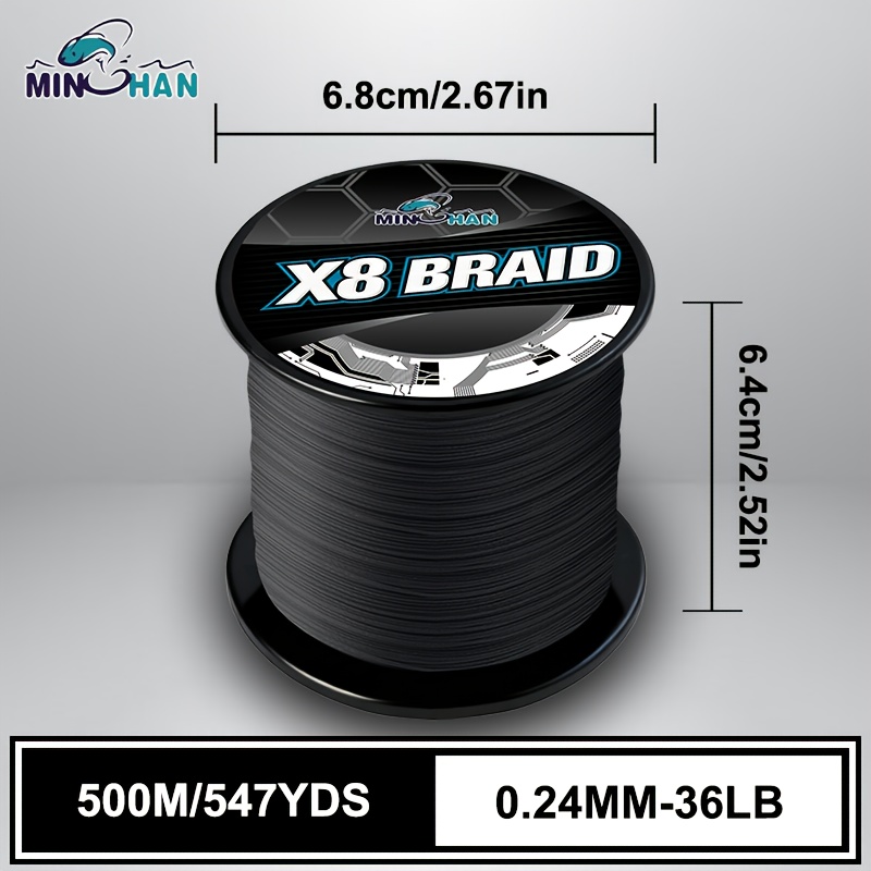 Image of 500m/547yds/1641ft, Super Strong Fishing Line, 8-strand Multifilament Pe Braided Line, 9 18 28 36 48 58 76 93lb For Smooth Long Casting