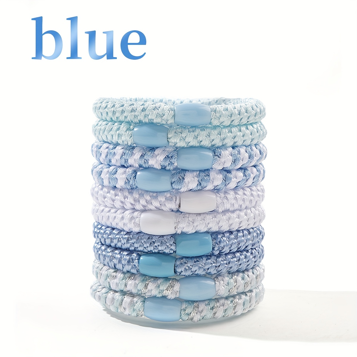 Image of 10pcs Of Stylish And Easy Rainbow-colored Elastic Hair Ties, Durable And Strong, Additions For Women's Outfits