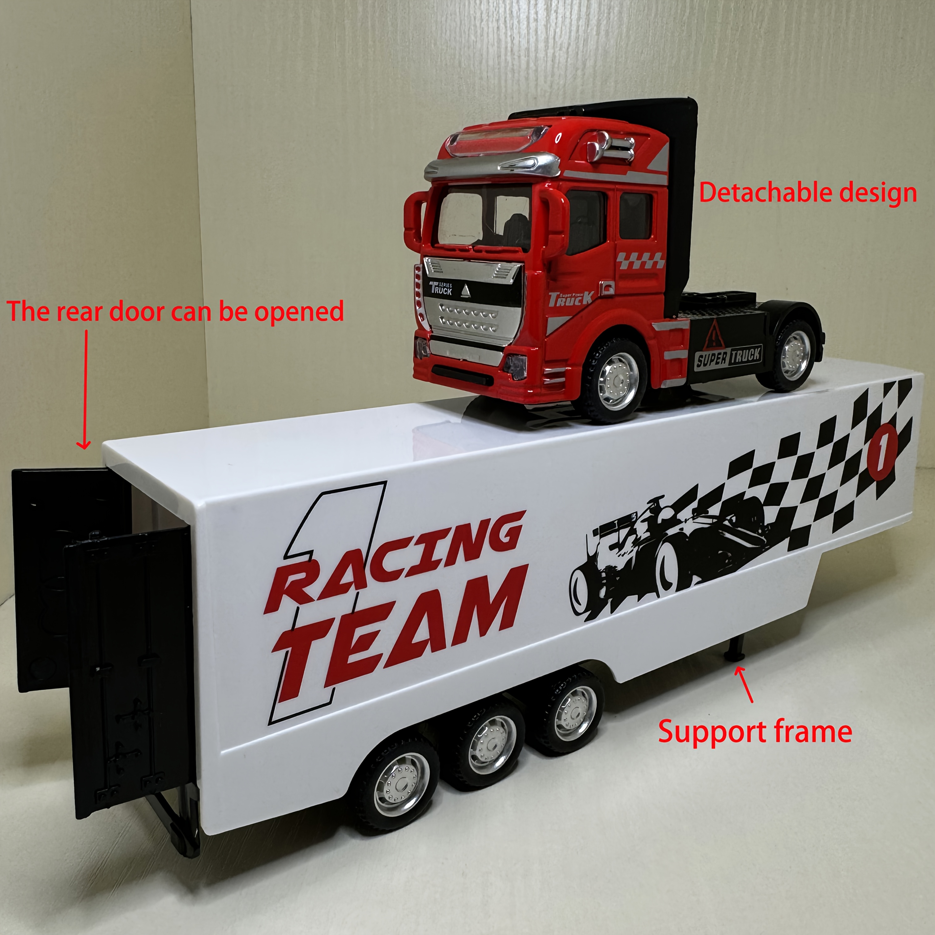 Pull Back Alloy Container Transport Container Truck Trailer Model Collection Real Separable Play Can