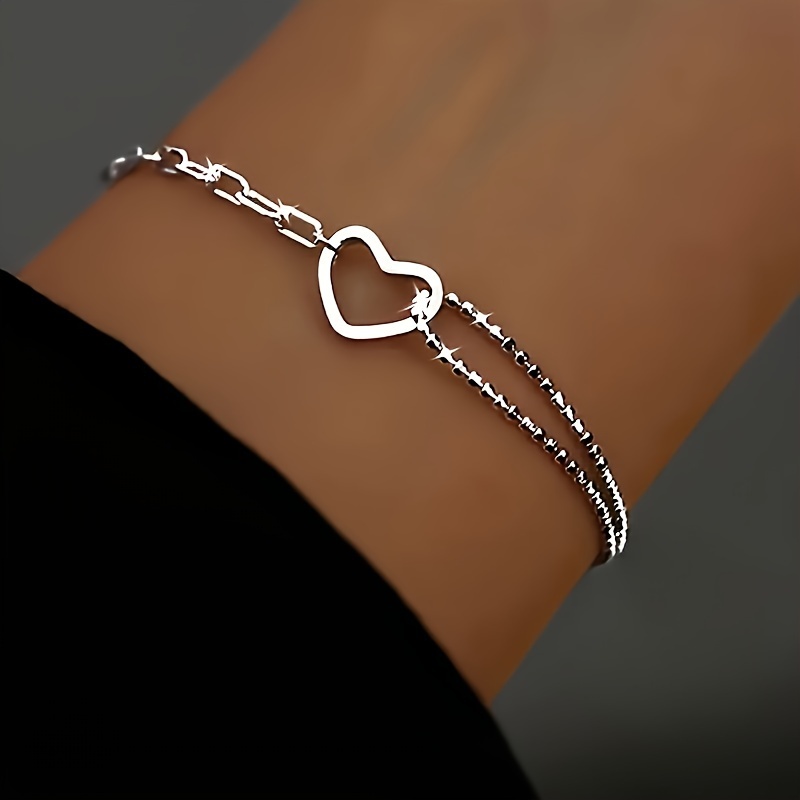 

925 Pure Silvery Elegant Link Chain Bracelet With Gift Box - Suitable For And