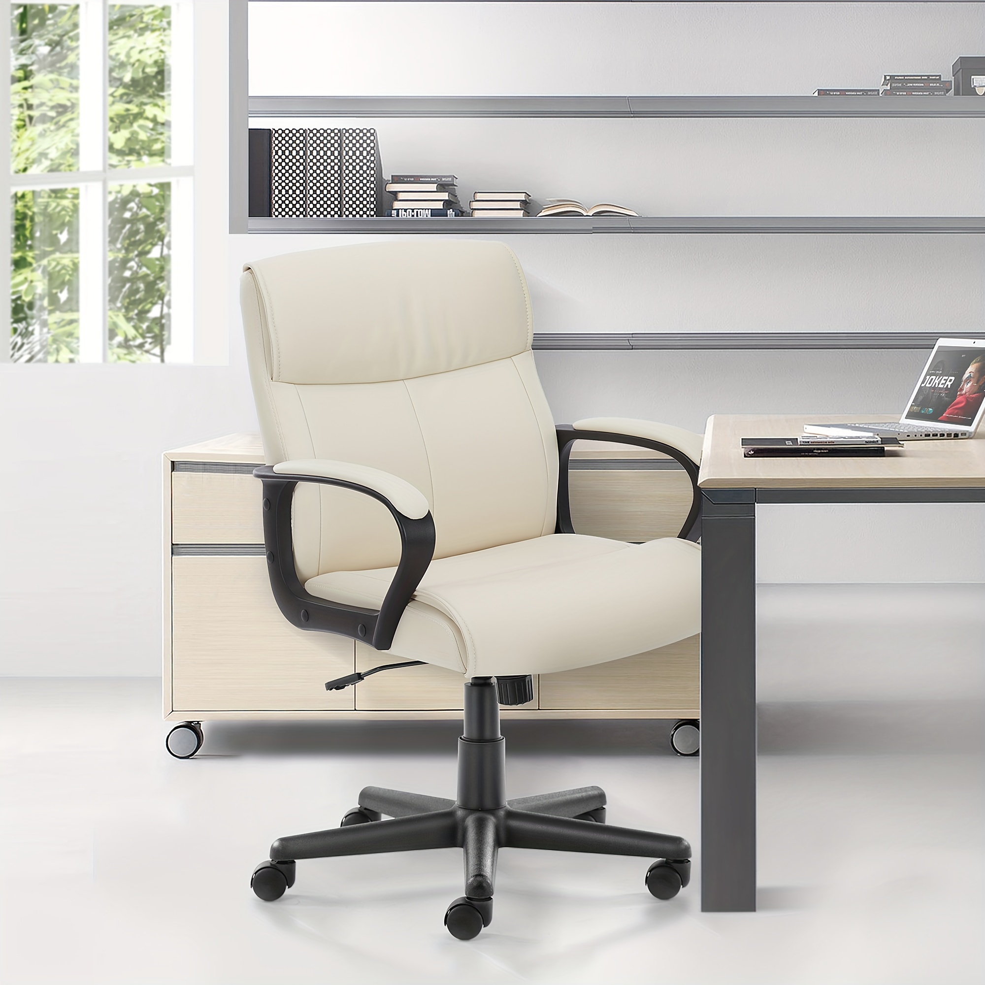 

Executive Office Desk Chair, Rolling Swivel Adjustable Task Chair, Modern Armrest Computer Chair With Wheels