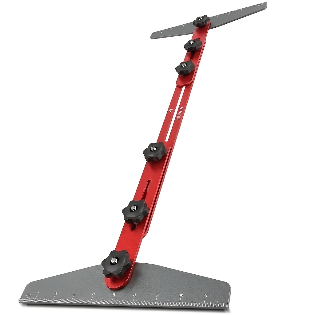 TEMU Stair Tread Template Tool, Modular Adjustable Stair Gauge | 10.5-60.5 In Adjustable Modular Aluminum Design For Precise Stair Tread Measuring,