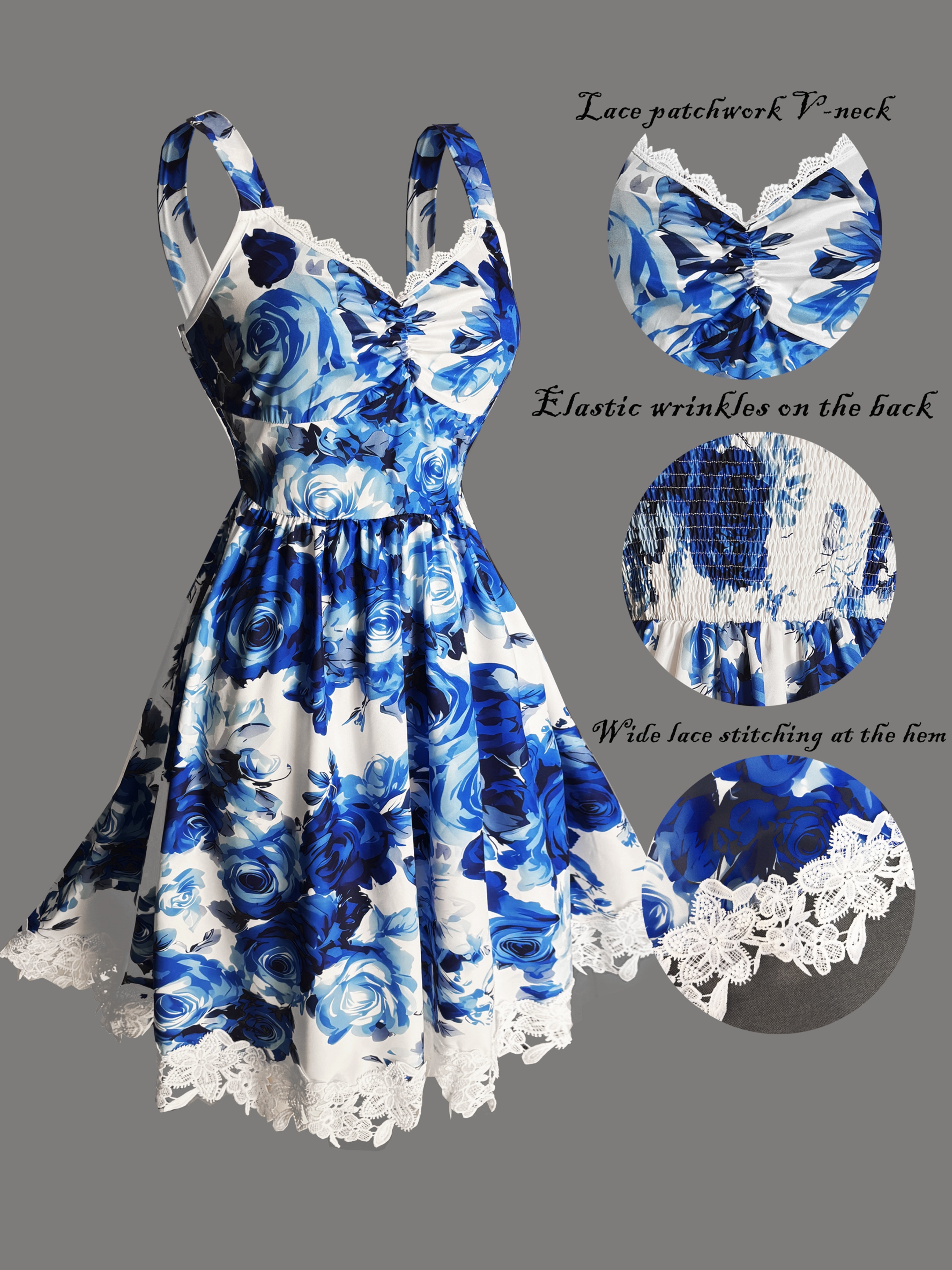 brown embroidered rose dress temu Meg Racer Midaxi Dress main image 1