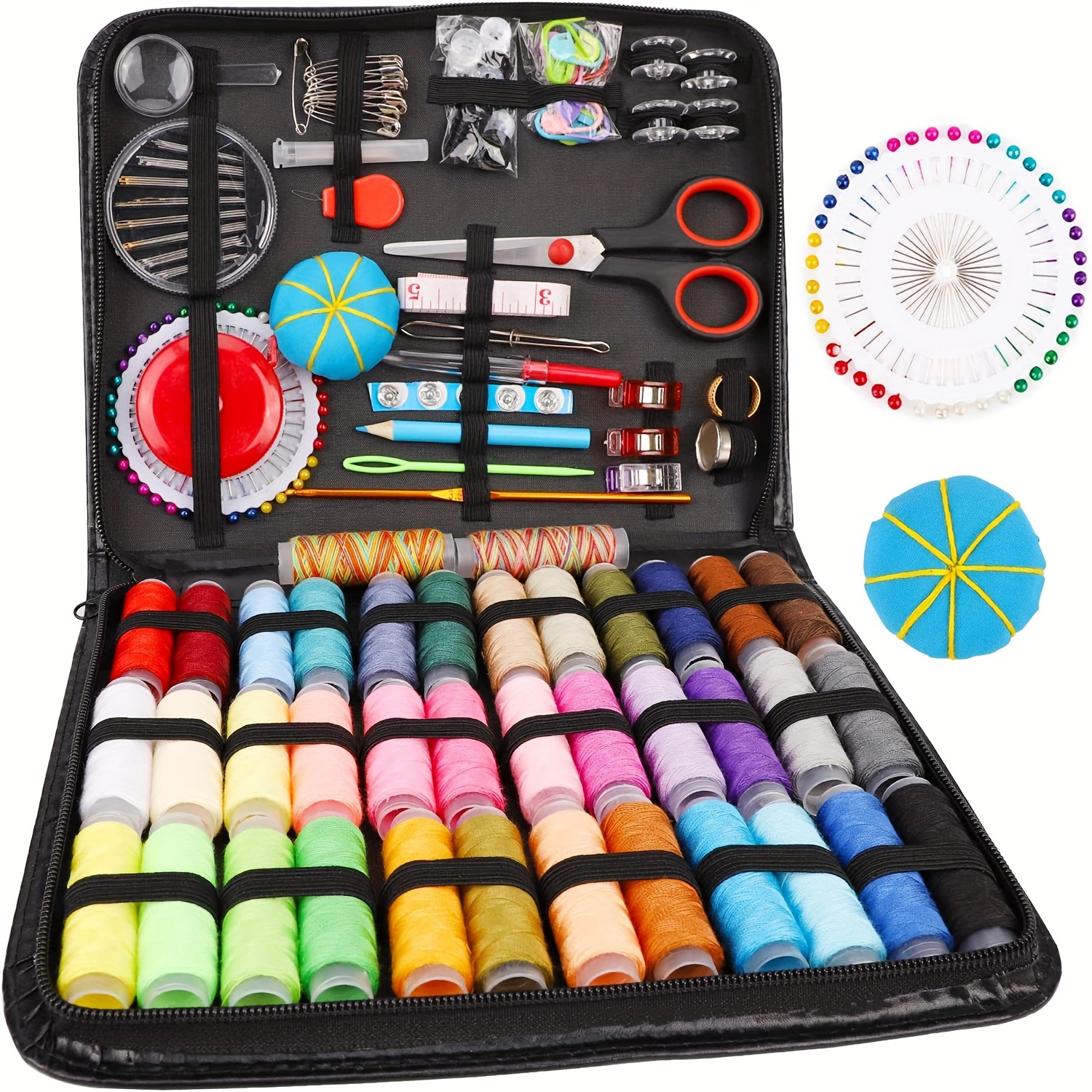 

Kit de Couture Deluxe de 184 pièces avec 36 Couleurs d'Aiguilles Assorties - Ensemble de Couture Mini Complet pour la Maison et le Voyage pour Réparations Rapides et Urgences