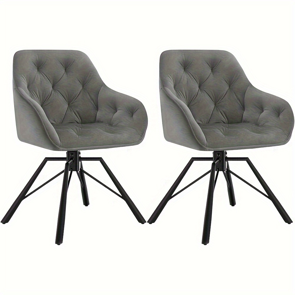 Image of Dining Chair, Swivel Chair, Comfortable Backrest, 360° Rotation, Kitchen Chair, Armchair, Optional 1pc/2pcs, Velvet Material, Suitable For Restaurants, Kitchens