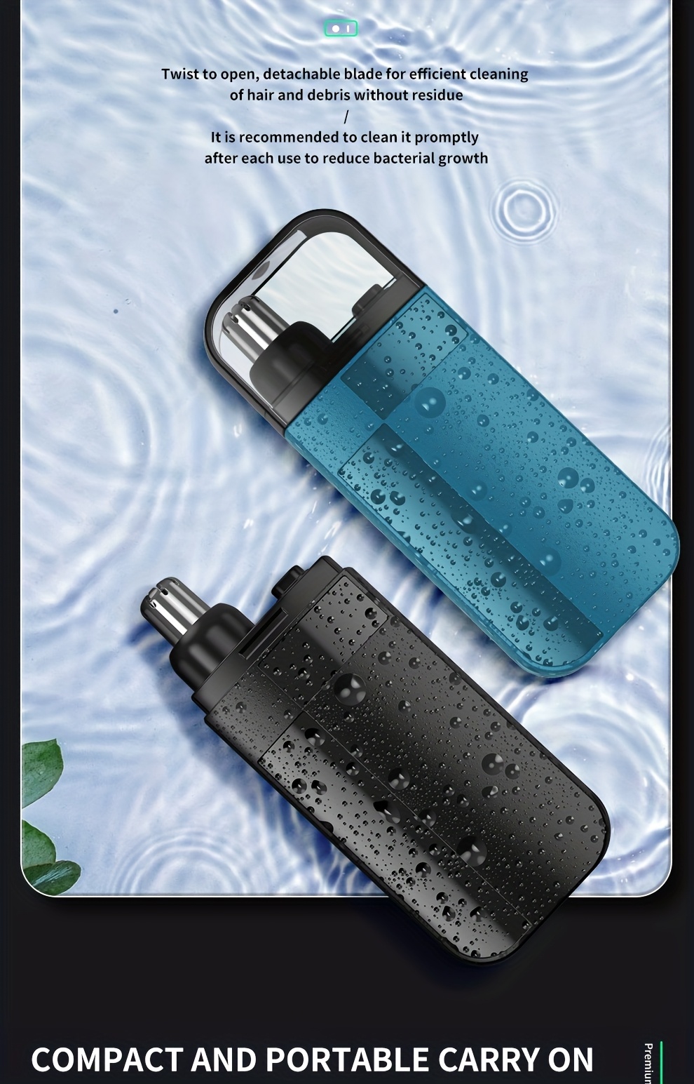 usb rechargeable nose ear hair trimmer   stainless steel blade portable mini design for men   gift Product details 6