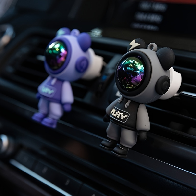 1pc/4pcs Astronaut Lightning Bear Design Car Air Freshener, Car Air Vent Aroma Diffuser Clip, Car Air Outlet Decoration Clip, Car Interior Decoration Accessories Eid Al-Adha Mubarak