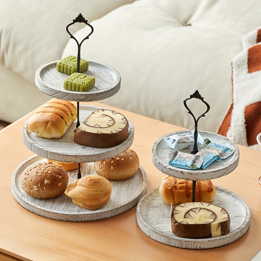 2/3 Tier Wooden Cupcake Stand for Rustic Farmhouse Decor