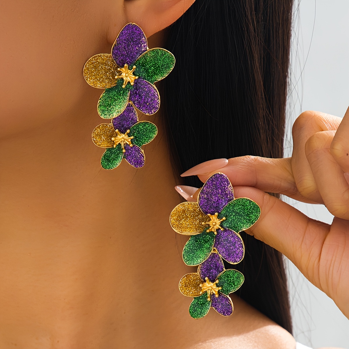 TEMU 2pcs Of Stylish Festival-themed Earrings With A, Suitable For Women To Wear On A Or During Festive Parties, Perfect For Gifting