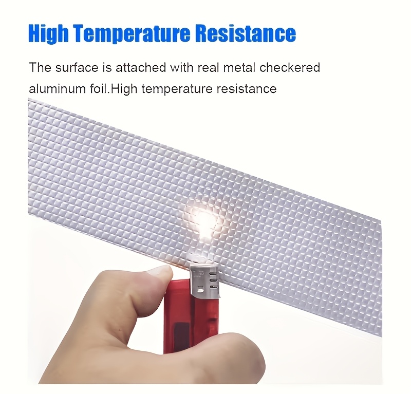 1 Roll Heavy-Duty Foil Tape Suitable for Pipe, Plumbing, Roof, Wall & Pool Repairs - Instant Leak Seal, Thermal, High-Temp Resistant, Adhesive Tape for Indoor/Outdoor Use, Instant Sealing for, Roofs