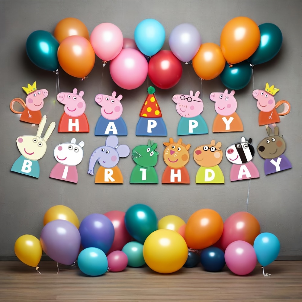 15 piezas de conjunto de banderines de fiesta de   de   -   de   con globos,   y personajes de dibujos animados para   familiares, reuniones   temáticos, decoraciones de fiestas de   0