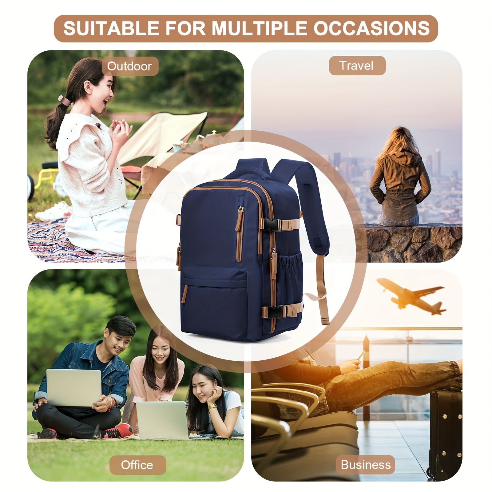 mochila viaje moda adecuada 40*20*25 mochila mujer Temu Spain