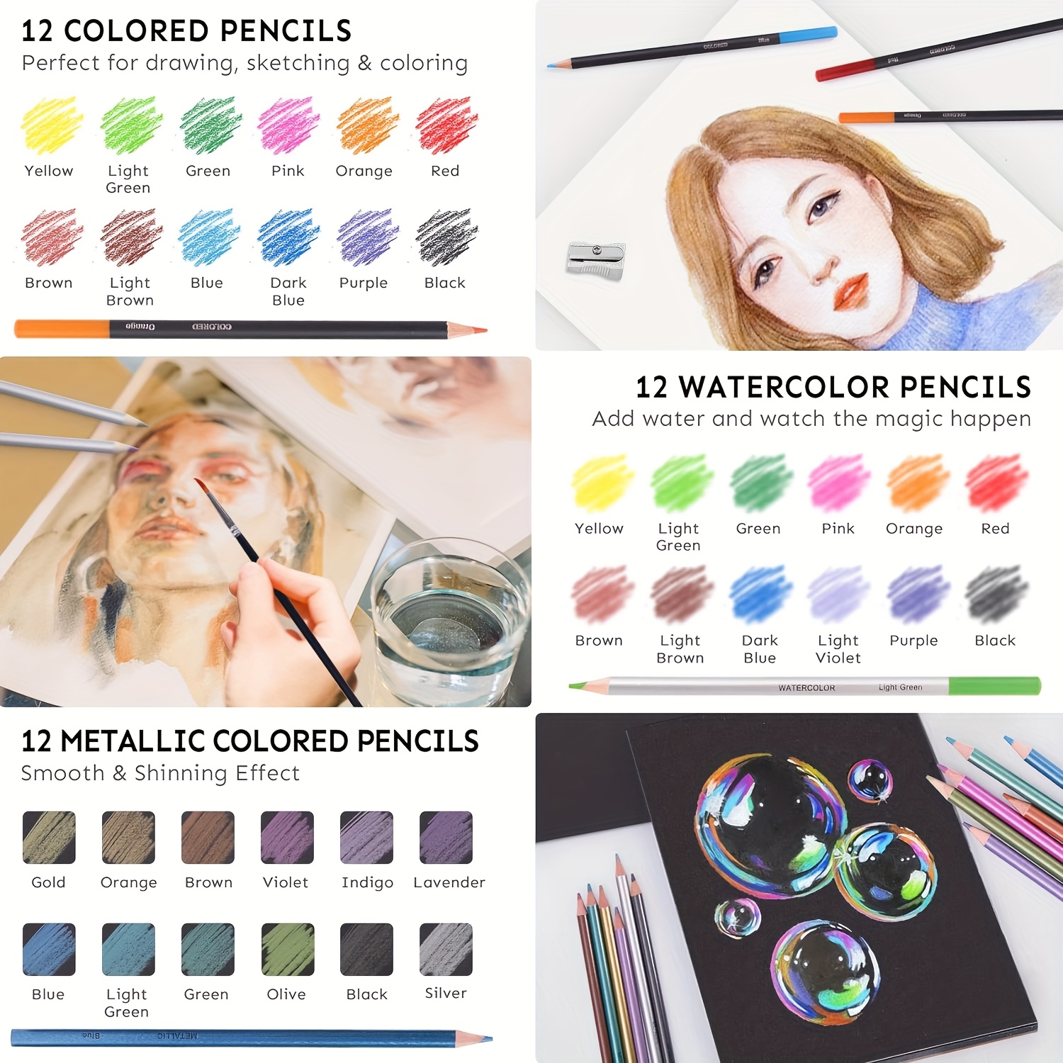 At Supplies Dawing Pencils Set - 76 Pack Po Sketching Kit