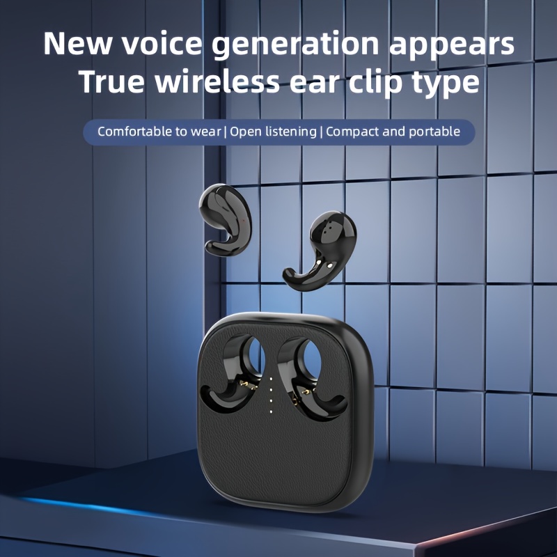TEMU The 2025 Popular Black - Tech Semi - In - Ear Headphones, With Super - High , 360 - Degree Stereo Surround Sound. With A Rechargeable Lithium -