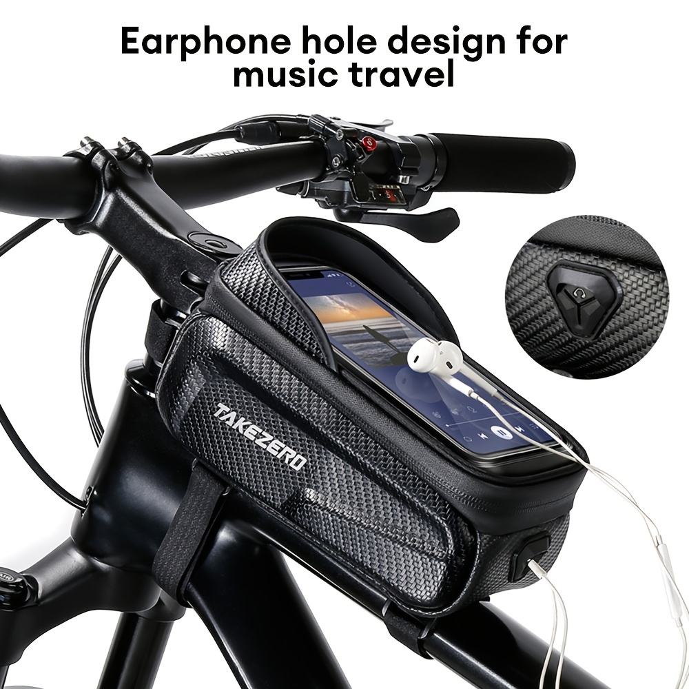 TEMU Sacoche de rangement pour téléphone pour porte-bagages de VTT, accessoires de cyclisme, paire-éclair à coque rigide