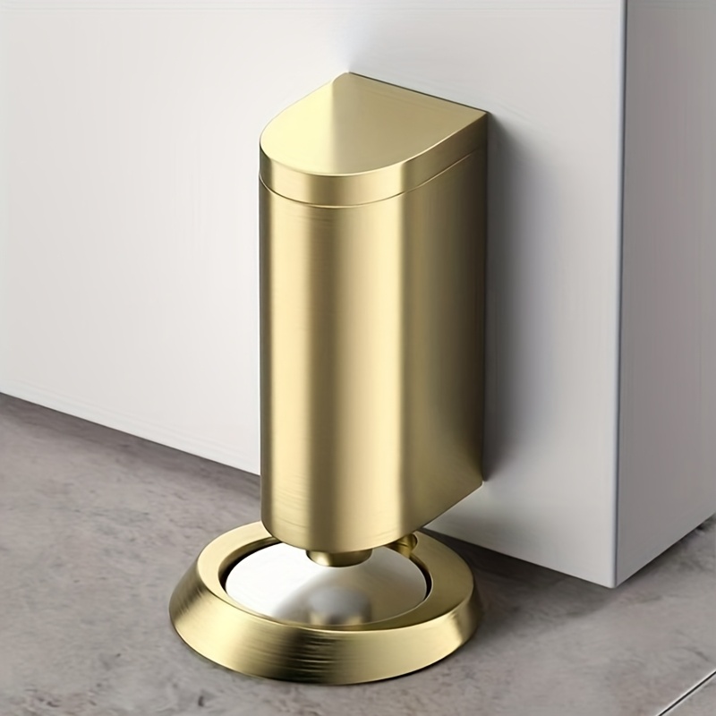 E-shop Winddichter magnetischer Türstopper, Türstopper ohne Bohren, starker Magnet, -Halterung, , mit Schrauben und Kleber, matt golden, .
