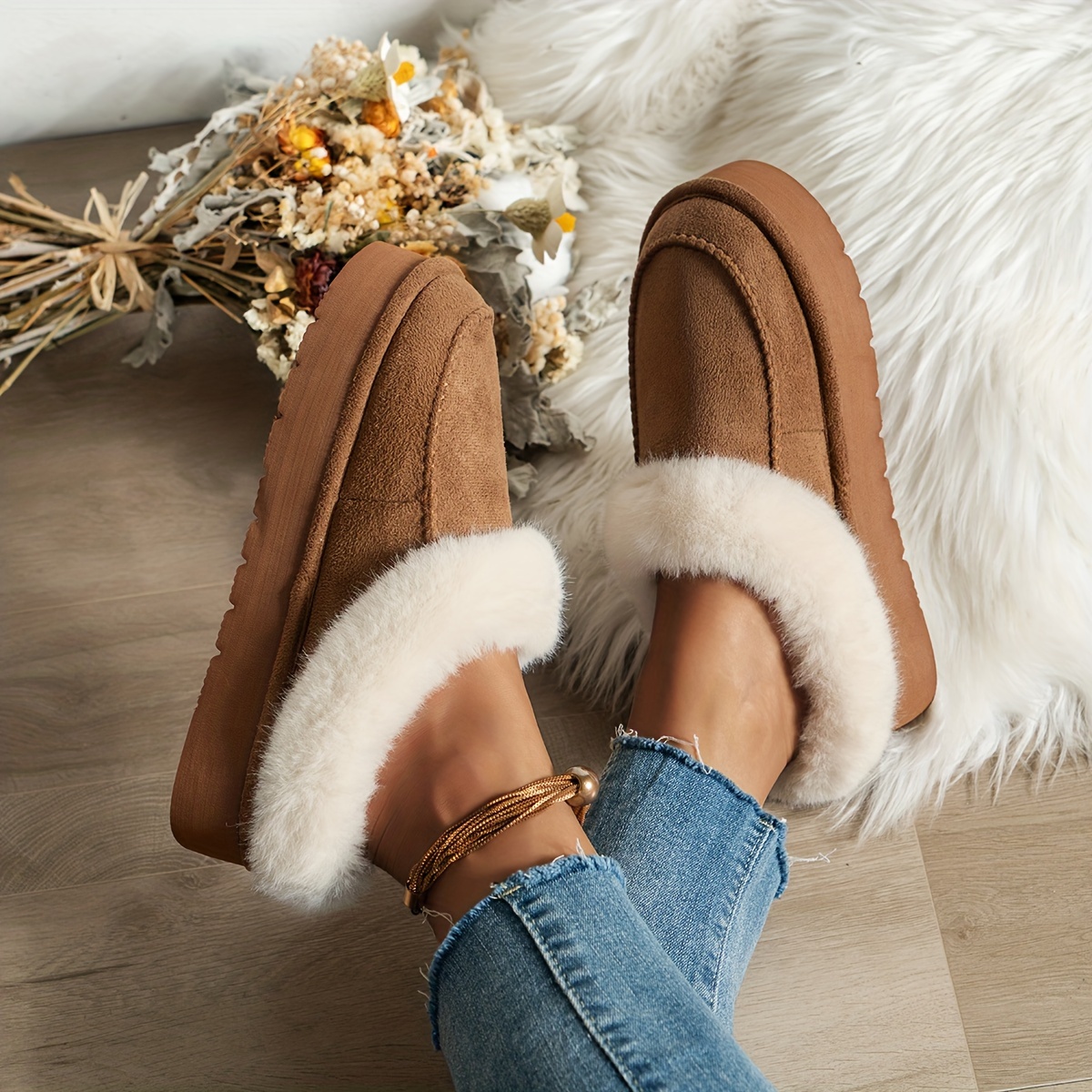 Pelliccia Ciabatte Da Casa Da Donna Indoor/outdoor Pantofole Donna