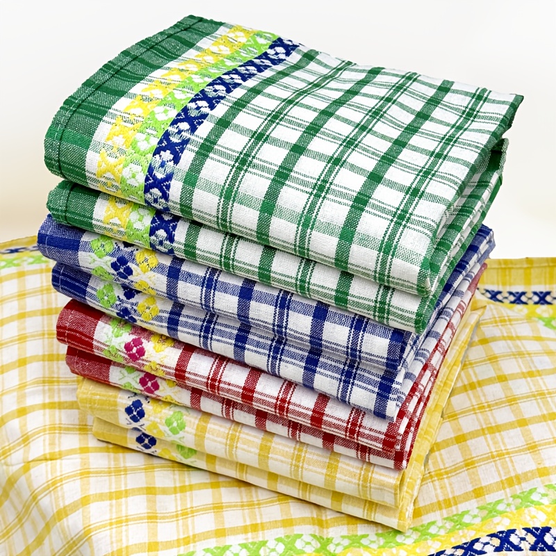 Image of 3/8 Pack Large Kitchen Dish Cloths, Super Absorbent Soft Cotton Dish Rags, Tea/bar Towels, For Washing Drying Dishes And Home, Large Square Towels, Kitchen Towels, Tea Towels