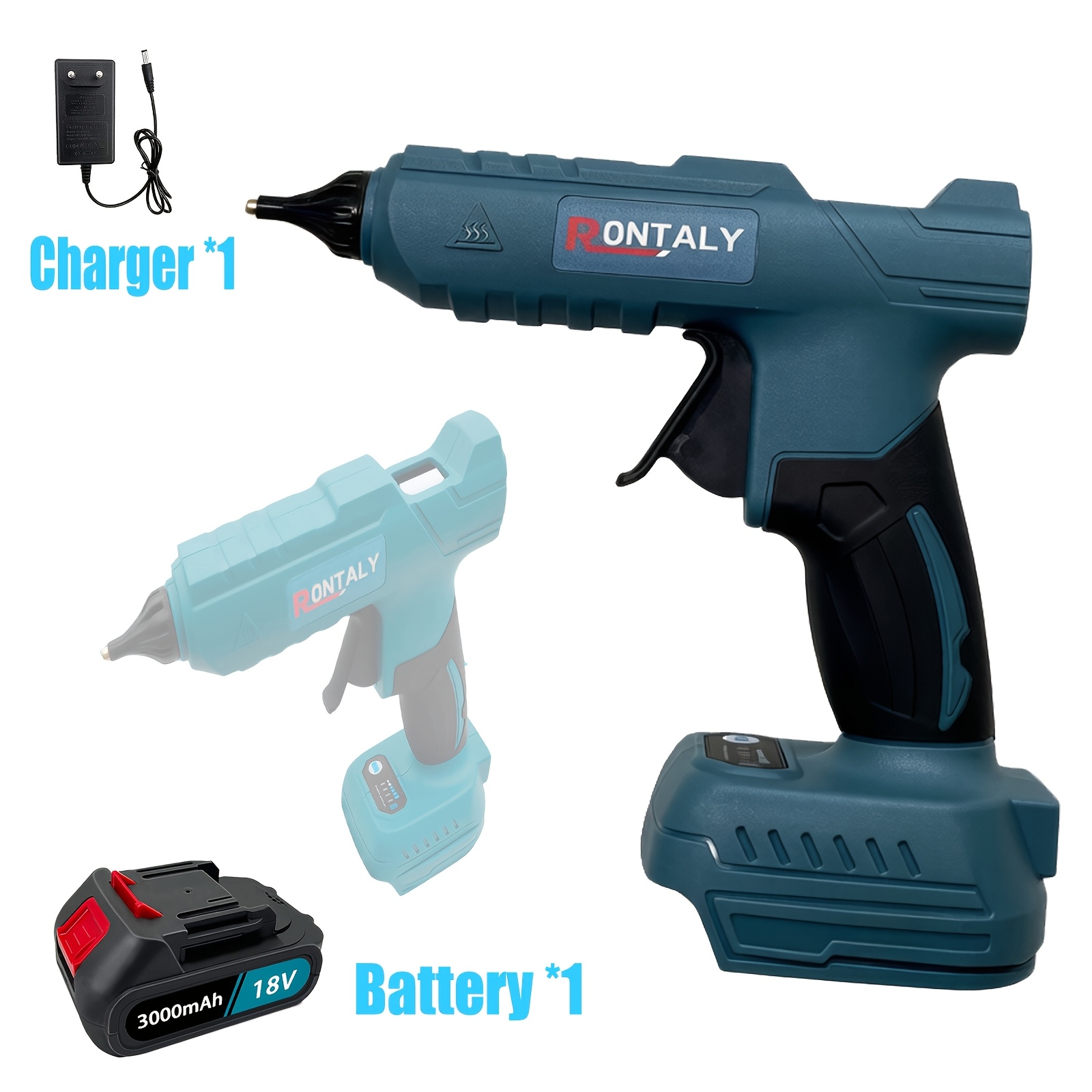 90w Cordless Electric Hot Melt Glue Gun With 1battery & 1 Charger, Lightweight And Hot Glue Quickly Use For Diy& Arts & Crafts